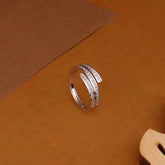 925 Silver CZ Zig Zag Crossover Ring